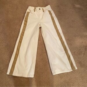Baldwin White and Tan Wide-Leg Pants